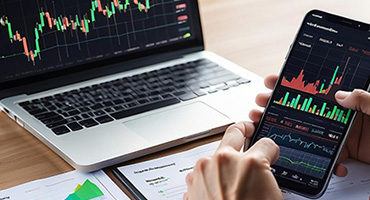 Financial charts showing positive growth and stability.