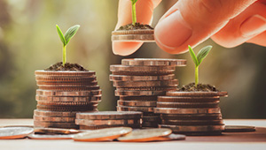 Financial charts indicating positive investment growth.